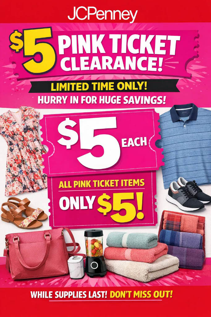 JCPenney $5 Pink Ticket Clearance icon